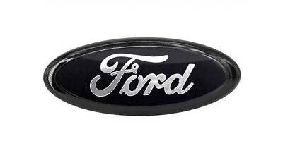 #ad FORD FULL BLACK EMBLEM 7 INCH OVAL LOGO Front Grille Tailgate Badge 1999 16 New