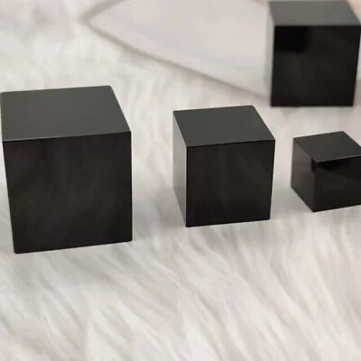 #ad 1pc 3*3cm Natural Crystal Black Obsidian Quartz Cube Reiki Healing Crystal