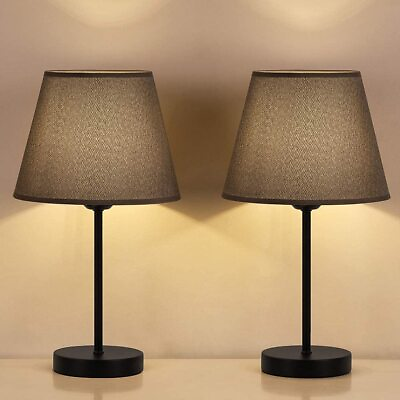 #ad Modern Set of 2 Beside Nightstand Lamps Desk Table Lamp Bedroom Living Room Gift