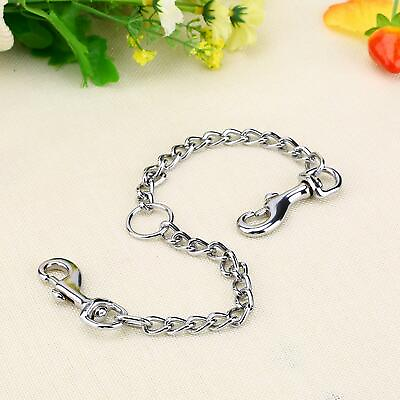 #ad Stainless Steel Double Coupler 2 Way Safety Chain Leash For Two Dogs Walking New