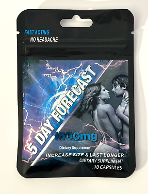 #ad 5 Day Forecast 1600 mg Male Enhancement Supplements 10 Pills authentic
