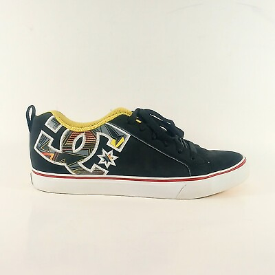 #ad DC Court Vulc Se Mens Size 8 Black Graffik Skateboarding Shoes Sneakers 303187