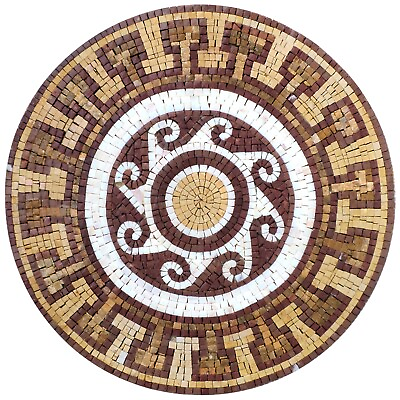 #ad Handmade Brown Mediterranean Patterned Mosaic Medallion