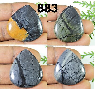 #ad 161.35Cts. Natural Picasso Jasper 4Pcs Pear Crystal Loose Gemstone 34 37MM T787