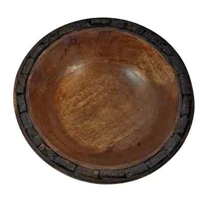 #ad Natural Live Edge Rustic Wood Bowl Made In India 8quot; Round