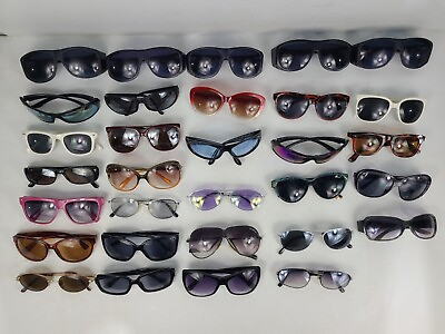 #ad Vintage Sunglasses Unisex Mixed Styles Brands Glasses Lot Of 31
