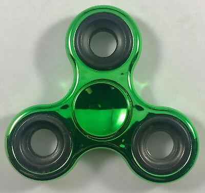 #ad Metallic Tri Fidget Spinner Green Handheld Toy