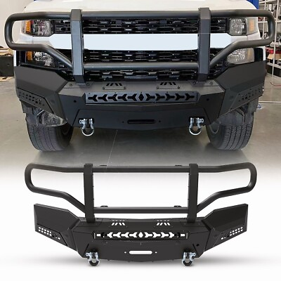 #ad 3in1 Front Bumper amp; Side Wing amp; Bull Bar For 2019 2020 2021 Chevy Silverado 1500