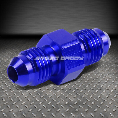 #ad 3AN AN 3 MALE STRAIGHT COUPLER ADAPTER FLARE BLUE GAS OIL H20 FINISH FITTING