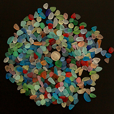 #ad sea beach glass mixed color lot bulk wholesale blue green red yellow jewelry use