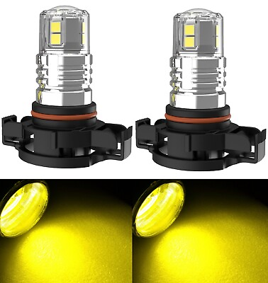 #ad LED 20W PSX24W 2504 Yellow 3000K Two Bulbs Fog Light Replacement Upgrade Stock