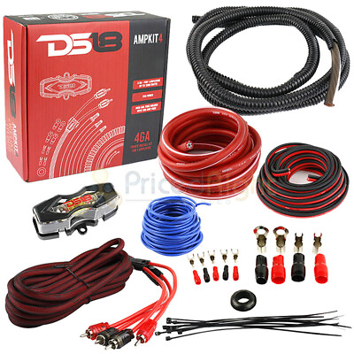 #ad DS18 4 Gauge Amp Kit WIring Amplifier Complete Install Cables AMPKIT4