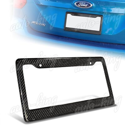 #ad TYPE 2 REAL CARBON FIBER WEACE LICENSE PLATE HOLDER COVER FRAME UNIVERSAL