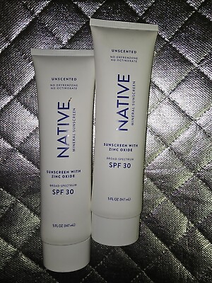 #ad 2 Native UNSCENTED Sunscreen Lotion SPF 30 5oz Exp 10 2024🔥🔥🔥