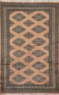#ad Vintage Geometric Bokhara Oriental Area Rug Hand knotted Wool 3x5 Kitchen Carpet