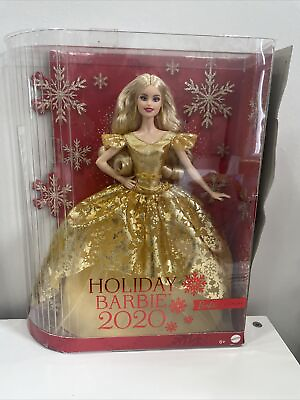 #ad Barbie Signature Holiday Barbie 2020 Blonde Doll By Mattel NEW Damage Box