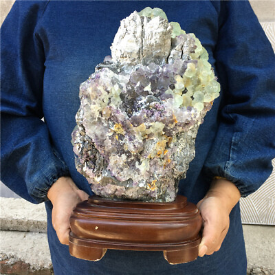 #ad 21.12LB Natural green fluorite Quartz carved Crystal Mineral Specimen Healing