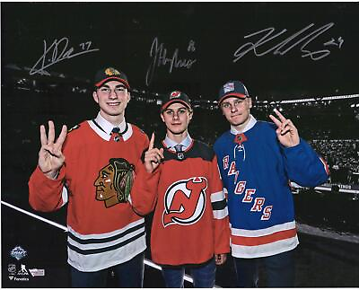 #ad Jack Hughes Kaapo Kakko amp; Kirby Dach Signed 16quot; x 20quot; 2019 Draft Top 3 Photo