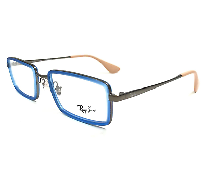 #ad Ray Ban Eyeglasses Frames RB6337 2620 Blue Gray Rectangular Full Rim 51 18 140