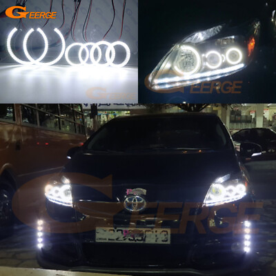 #ad For Toyota Prius W3 Ultra Bright LED Angel Eyes Kit Halo Rings Day Light