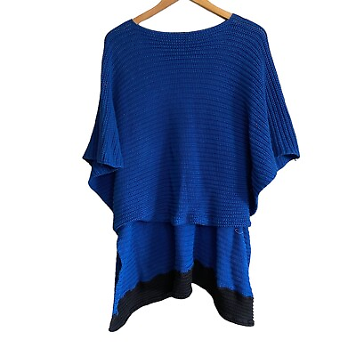 #ad Barbara Bui blue knit poncho Small