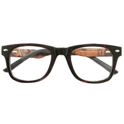 #ad Classic Retro Round Wood Eyeglasses Frames Men Women Full Rim Wooden Glasses