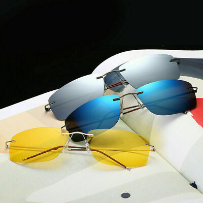 #ad Polarized Rimless Sunglasses Lightweight Flexible Driving Glasses UV400 U