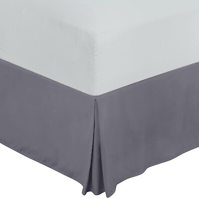 #ad 72#x27;#x27;x 84#x27;#x27; CAL King Gray Bed Skirt Quadruple Pleated Ruffle Drop to 16 Inches $38.00