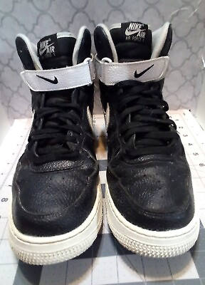 #ad Nike Air Force One 11.5 Black Sneakers 2021 Mid CT2303 002 Pre owned