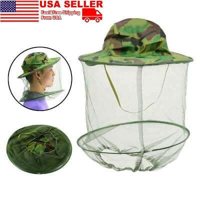 #ad 2PCS Beekeeping Cowboy Mosquito Bee Insect Net Veil Hat Head Cap Face Protector