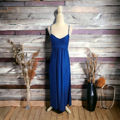 #ad NEW FELICITY amp; COCO Women#x27;s Woven Cobalt Blue Maxi Dress Size Small NWT $98