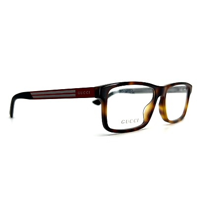 #ad Gucci GG0692O 003 Eyeglasses Mens Brown red Rectangle tortoise 55 16 150 mm