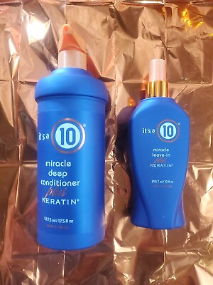 #ad Its A 10 Miracle Deep Conditioner Plus Keratin 17.5oz Plus LEAVEN COND. 10OZ