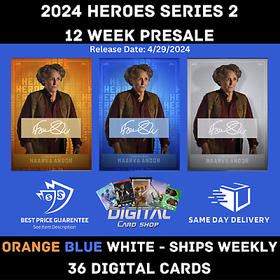 #ad Topps Star Wars Card Trader 2024 Heroes Series 2 Orange Blue White PRESALE 36