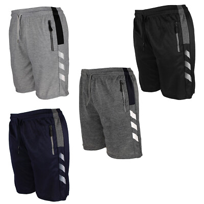 #ad Men#x27;s Light Weight Jogger Shorts Draw String Sports Sweat Shorts Zipper Pockets