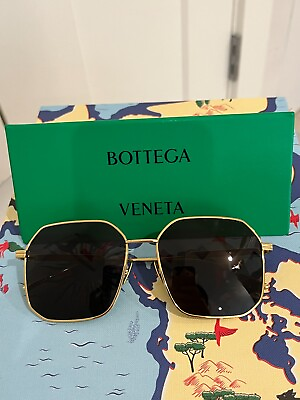 #ad BOTTEGA VENETA Gold Square Frame Sunglasses BV1108SA with original case
