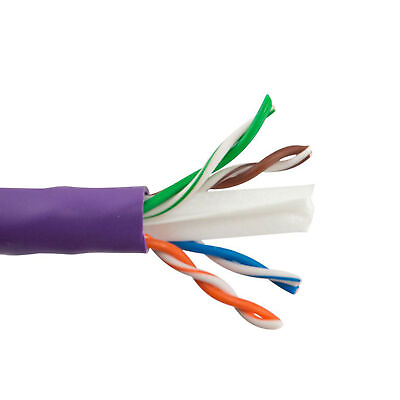 #ad SCP 50FT Cut 23AWG Solid CAT6 Enhanced Electrical Wire 550MHZ UTP Class E Purple