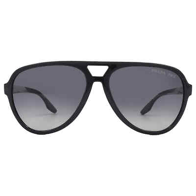 #ad Prada Linea Rossa Polarized Grey Gradient Pilot Men#x27;s Sunglasses PS 06WS 1AB06G