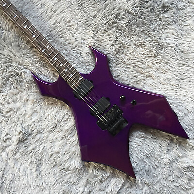 #ad Warlock Extreme Purple Electric Guitar 6 String Factory 2EMG Pickups FR Bridge