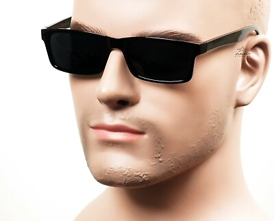 #ad #ad Gangster Slim Square Sunglasses OG LOC Style Super Dark Black 59SD