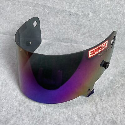 #ad Simpson Shark Motorsports Race Helmet Shield Visor Mirror Iridium