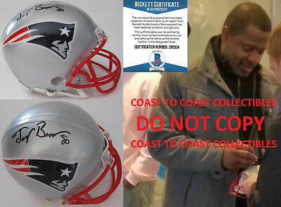 #ad Troy Brown signed New England Patriots mini football helmet COA proof Beckett