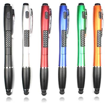 #ad 3 in 1 Touch Screen Stylus Ballpoint Pen w LED Flashlight For Phone Tablet