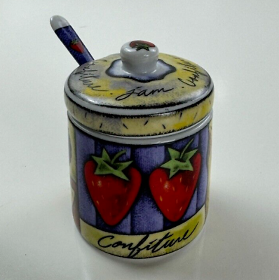 #ad MSC Uptown Market Joie de Vivre Confiture Fruit Jam Jar Pot Lid amp; Original Spoon
