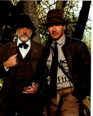 #ad SEAN CONNERY and HARRISON FORD Signed 8x10 INDIANA JONES Photograph To John