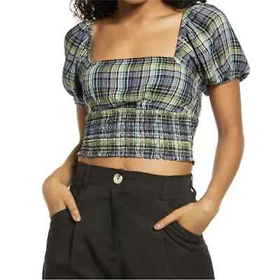 #ad #ad BP Plaid Puff Sleeve Plus Size Crop Top NWT Size 2X