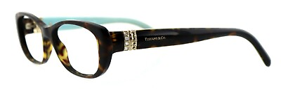 #ad TIFFANY amp; CO TF2076 B 8134 51mm Brown Havana Blue Eyeglasses Frames Italy