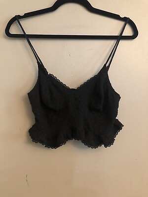 #ad NWOT Free People Women’s Underwire Crop Camisole Black Lace Size Small