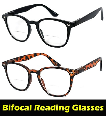 #ad Man Woman Bifocal Vision Spring Temple Reading Glasses RE229 1.00 to 3.00 $9.99