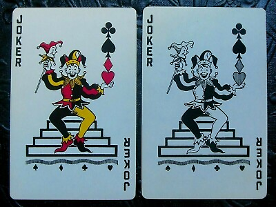 #ad JOKER PR. Sits on Steps Suits in Hand Vintage Swap Playing Card Blue Boy